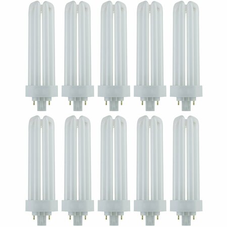 SUNLITE PLT42/E/SP30K Fluorescent 42W PLD Triple U-Shaped Twin Tube CFL Bulbs, 4-Pin GX24Q-4, 3000K, 10PK 40589-SU